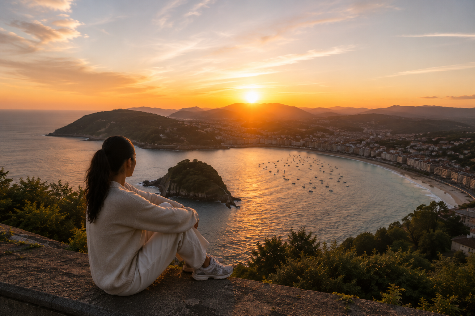 Zonsondergang bij Monte Igueldo